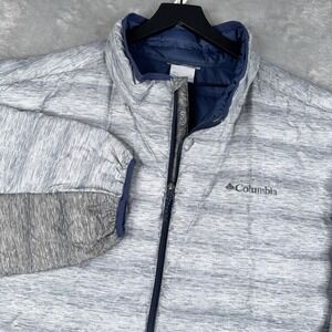 Columbia Heritage Peak 650 Fill Goose Down Jacket Grey Blue w/Heat Seal Mens 4XL